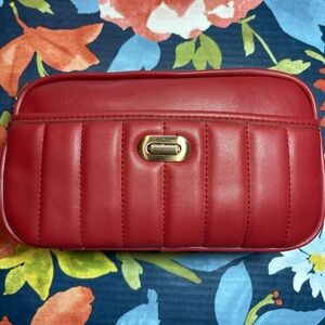 NWOT Burnt/Red Quilted Clutch with Gold Accent NWOT